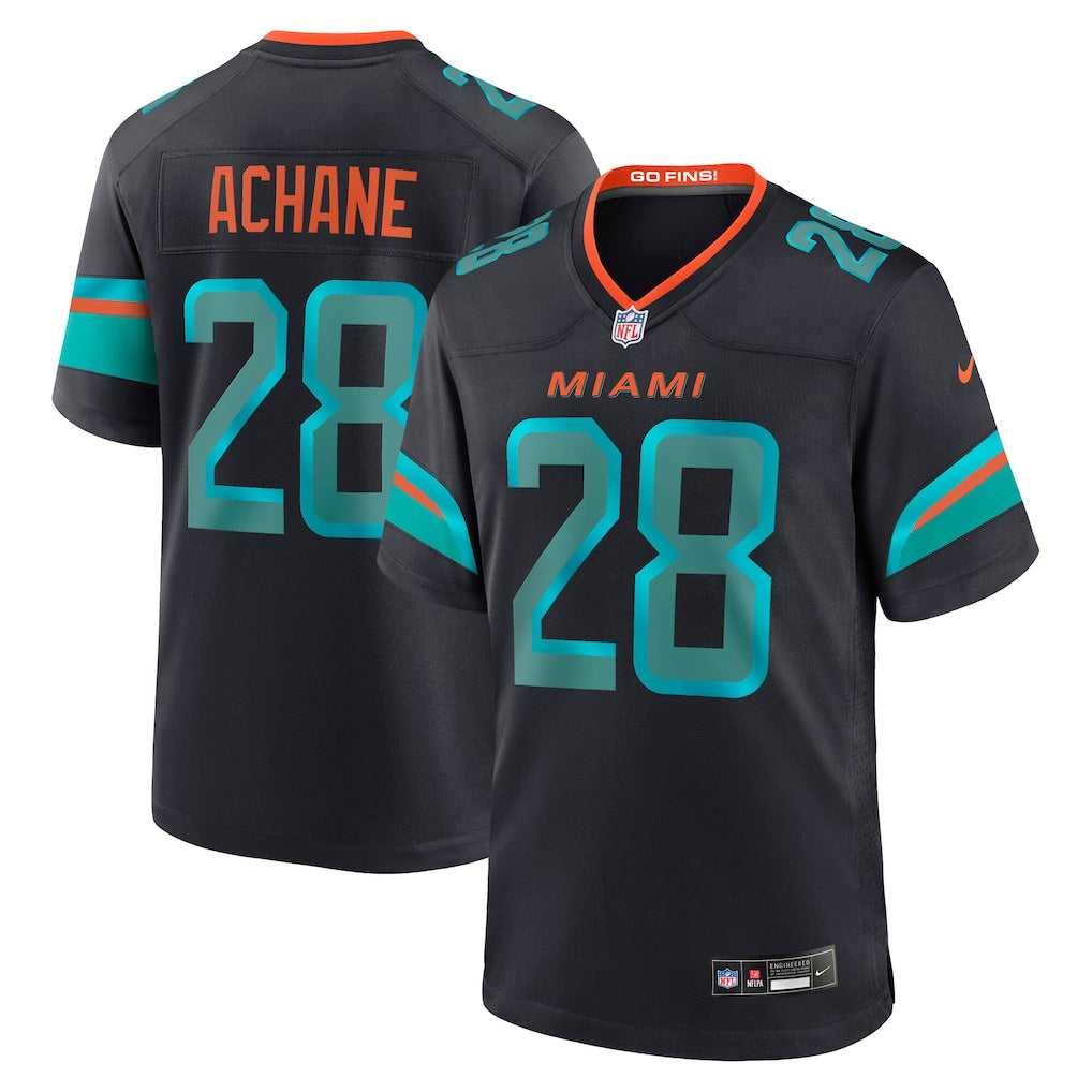 Men's  De’Von Achane Pitch Blue Miami Dolphins 2025 Rivalries Jersey NFL - Jersey Zone
