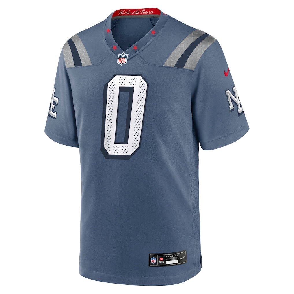 Christian Gonzalez New England Patriots 2025 Rivalries Collection Game Jersey - NFL Storm Blue - Jersey Zone