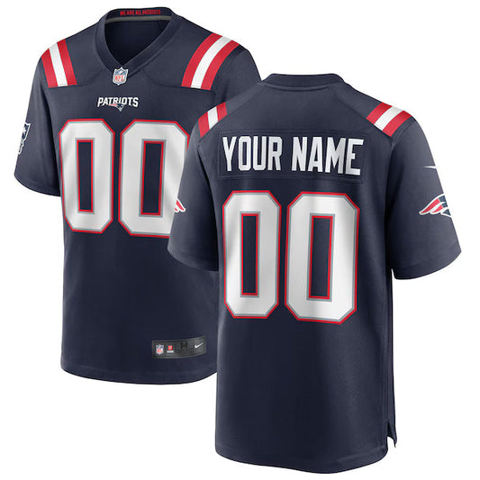 New England Patriots Game Home Jersey - Navy - Custom NFL - Jersey Zone